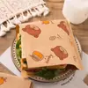 Bolsa Desechable para Desayuno Papel para Envolver Sándwiches Bolsa de Papel a Prueba de Aceite Bolsa Triangular Casera Papel para Envolver Hamburguesas Resistente a la Grasa
