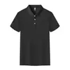 Camisa Polo de Cor Sólida Jiangfu para Homens, Toque de Luxo, Logo Estampado, Versão Correta, Manga Curta, Verão, Gola de Lapela, Roupa de Trabalho, Exportação de Alta Qualidade