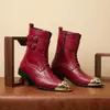 Amazon Venta Caliente Transfronteriza Botas Chelsea de Invierno con Puntera de Acero Moda Masculina Botas Martin Tendencia Botas de Caña Alta - 25806