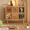 Estantería de rejilla de madera maciza, estante de almacenamiento para sala de estar, estantería de pie estilo vintage, vitrina de pared multicapa de combinación libre