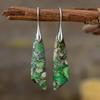 Pendientes colgantes geométricos de piedra del emperador bohemio nuevos transfronterizos, joyería de piedra natural popular de Europa y Estados Unidos al por mayor