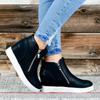 Muitos produtos em estoque Amazon 2022 Primavera e Outono Novos Sapatos Solteiros Anabela Respiráveis Tamanho Grande Sapatos Casuais Solteiros Femininos