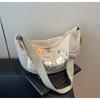 Bolsa de lona transfronteiriça feminina grande capacidade 2025 nova primavera e verão casual bolsa de ombro crossbody bolsa de bolinho de massa fofa para deslocamento diário