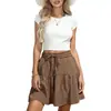 Otoño 2026 Nueva Ropa Femenina Transfronteriza Amazon Wish Falda Casual Holgada con Cordón Color Sólido Europeo y Americano Comercio Exterior para Mujer