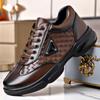 Sapatos de Couro Esportivo para Novos Negócios, Solas Macias Respiráveis, Superfícies Macias, Sapatos Casuais Masculinos, Sapatos de Trabalho Pretos de Cano Baixo com Cadarço Atacado