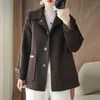 Nuevo Abrigo de Doble Cara 100% Lana Pura para Mujer Otoño/Invierno 2026, Longitud Media, Corte Holgado, Chaqueta Estilo Coreano Adelgazante para Tallas Pequeñas