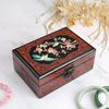 Nuevo Joyero de Madera Chino Laca Antigua Empujando Luz Caja de Boda Caja de Almacenamiento de Joyas Vintage Regalo de Boda