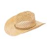 Sombrero de vaquero de ala ancha de rafia tejido a mano de moda para hombres y mujeres europeos y americanos, cinturón decorativo de cuentas de colores, protección solar para viajes al aire libre