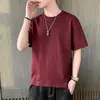 Camiseta curta da moda estilo coreano para homens, top 100% algodão, novo modelo de verão, branca, fashion, casual, estilosa, top esportivo