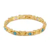 Pulseira Magnética Ajustável Feminina Mais Vendida na Europa e América com Liga de Ouro e Incrustações de Diamante, Fashion, Exclusivamente para Vendas Transfronteiriças, Adequada para Cuidados com a Saúde e para Usar em Camadas