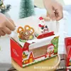 Caja de Embalaje Portátil de Papel para Cupcakes, Mousse, Pudín, Muffins - Dibujos Animados de Navidad - Paquete de 1/2/4/6 Unidades