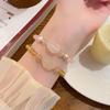 Pulsera Súper Hada Dulce Diseño de Nicho Ágata Congelada de Lichi Conejo Cristal Rosa Lujo Ligero Pulsera para Novia