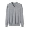 Suéter de cachemira pura simple para hombre, suéter de punto con cuello en V, suéter informal de invierno para negocios, suéter de cachemira, suéter con cuello en V y corazón de pollo.