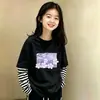 Camiseta de Manga Larga Nueva para Niñas 2026, Camiseta Base Holgada para Niños Mayores, Top de Algodón Puro Falso de Dos Piezas para Primavera y Otoño