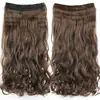 Extensiones de Cabello de una Pieza con Cinco Clips, Estilo Europeo y Americano, Transfronterizas para Mujeres, Cabello Largo Rizado, Extensiones de Cabello de Onda Grande, Venta al por Mayor desde el Fabricante