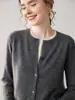 Atacado de Fábrica Outono e Inverno Novo Cardigã Falso Duas Peças Gola Redonda 100% Caxemira Pura Jaqueta de Tricô Feminina Tricô Feminino