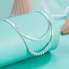 Novo Estilo 2025 Corrente Simples e Sofisticada de Osso de Cobra de Camada Dupla Colar com Contas Redondas para Mulheres, Corrente de Clavícula Elegante e Versátil