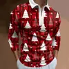Site independente transfronteiriço, nova camisa polo masculina com zíper e mangas compridas, polo casual de Natal moderno e estiloso