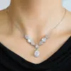 Collar Popular Transfronterizo de Zirconia Gota de Agua, Joyería de Lujo Ligero de Nicho Completamente Incrustada en Diamantes para Mujer, Accesorios de Joyería de Diseño de Alta Gama