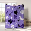 Manta de franela temática de Halloween con estampado digital, exclusiva para ventas transfronterizas, disponible para envío directo de artículos individuales, adecuada para siestas en la oficina y uso con aire acondicionado