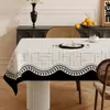 Toalha de Mesa Retrô Francesa Impermeável e à Prova de Óleo Toalha de Mesa Sem Lavagem Novo Estilo 2025 Luxo Acessível High-End Anti-Escaldante Toalha de Mesa para Mesa de Centro