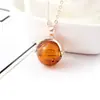 Pingente de Bola de Aromaterapia de Vidro Sem Tampa Colar de Perfume Esférico Corrente de Clavícula Simples e Fashion