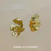 Sonhos Flutuantes~Brincos Únicos de Flor Dourada Irregular, Criativos, Simples, Modernos, Design de Nicho, Brincos Versáteis