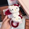 Lindo gatito de peluche dulce Ankora lazo rojo horquilla chica flequillo dibujos animados BB accesorios para el cabello