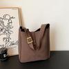 Bolso Tipo Cubo de Gran Capacidad Otoño e Invierno Retro Tote Sobaco 2024 Nuevo Bolso Versátil Moda Viajero Bolso de Hombro Venta al por Mayor