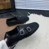 2026 Nuevo Modelo Hecho a Mano Finamente Tallado Transpirable Correa de Monje Brogue Zapatos de Cuero para Mujer Zapatos Planos de Moda