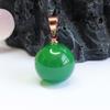 Colgante Personalizado de Calcedonia Verde Hielo Ágata Redonda Fábrica de Joyería Transmisión en Vivo Dropshipping S2040709