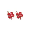 Colgante de Acero Inoxidable de Trébol de Cuatro Hojas Doble Cara Goteo de Aceite Estilo Ins Colgante DIY Moda Collar Pendientes Accesorios de Joyería Venta al por Mayor