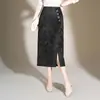 Falda Jacquard Primavera/Verano 2026 Nueva de Cintura Alta Ceñida a la Cadera de Longitud Media Elegante Adelgazante de Corte Recto con Abertura Falda Lápiz