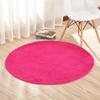 Tapete Redondo Rosa Cabelo Curto de Seda Monocromático Sala de Estar Mesa de Centro Quarto Cabeceira Cesto Suspenso Cadeira Giratória Almofada Tapete de Chão Capacho