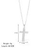 Collar para Mujer, Joyería Europea y Americana Transfronteriza, Collar con Colgante de Cruz Completamente Diamantado, Collar de Acero de Titanio Incrustado con Circonita, Cadena para Clavícula