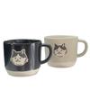 Taza con Asa de Cerámica Vajilla Taza de Agua de Gato Japonés Taza de Café