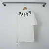 2026 Moda Nueva Marca Ch Chrome Hearts Cruz Sánscrito Resistente Patchwork Bordado de Cuero Unisex Pareja Casual Camiseta de Manga Corta