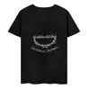 Camiseta de Manga Corta Estampada Transfronteriza Verano Estilo Americano Holgada Cuello Redondo
