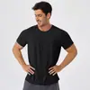 Camiseta Esportiva Masculina de Seda Gelada para Primavera e Verão com Proteção Solar, Secagem Rápida, Solta, Respirável para Uso ao Ar Livre, Fitness, Manga Curta 51233