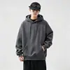 Sudadera con capucha de color liso para hombre, venta al por mayor del fabricante, para primavera y otoño, corte holgado, estilo coreano, moderna, casual, versátil, corte holgado, estilo para parejas