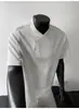 Camiseta de verano 2026 estilo americano para jóvenes, marca de moda, cuello alto, manga corta para hombre, corte holgado, top de manga media de peso pesado