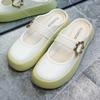 Chinelo Feminino de Exterior 2025 Estilo Fada Chinelos Frescos Celebridade da Internet Versátil Solado Grosso Sapatos de Praia Solado Rasteiro
