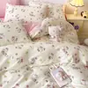 Gatinho Rosa Doce e Macio Algodão Lavado Artesanato Casa Conjunto de Quatro Peças Dormitório Conjunto de Três Peças Transfronteiriço Fábrica de Origem Nantong
