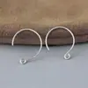 Gancho de Orelha em Prata de Lei S925 Brincos Longos Elegantes Versáteis Japoneses e Coreanos Pingente Feminino Pequenos Brincos Argola Brincos de Fio de Prata