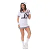 Uniforme Estilo Japonés Traje de Marinero Azul y Blanco Tentación Uniforme de Estudiante para Role-Playing Mono Azul Marino con Falda Corta Uniforme JK