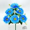 Ramo de Flores Artificiales con 6 Cabezas de Crisantemos de Jardín, Flores Falsas para Ceremonias de Inauguración, Flores Grandes de Seda para Decoración de Jardín, Manojos de Crisantemos