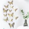 Borboleta Artificial de Papel Estéreo 3D Corretivo para Buraco de Unha Adesivo Corretivo Janela do Quarto Decoração de Casamento Textura Metálica