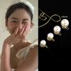 Polvo para Pan al Vapor Shijia Aretes de Perlas Blanco Leche Claro Aguja de Plata Esterlina S925 Nicho de Gama Alta Combinables Nuevos Aretes