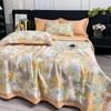 Conjunto de Colcha de Verão Lavável de Tencel 2025 com Quatro Peças, Colcha Refrescante de Seda Gelada de Luxo Leve, Colcha de Ar Condicionado Individual/Casal, Lavável à Máquina