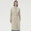 Abrigo de Lana Doble Cara para Mujer, de Longitud Media, Nuevo Estilo Invierno 2026, Cruzado, Por Encima de la Rodilla, Abrigo de Lana Holgado